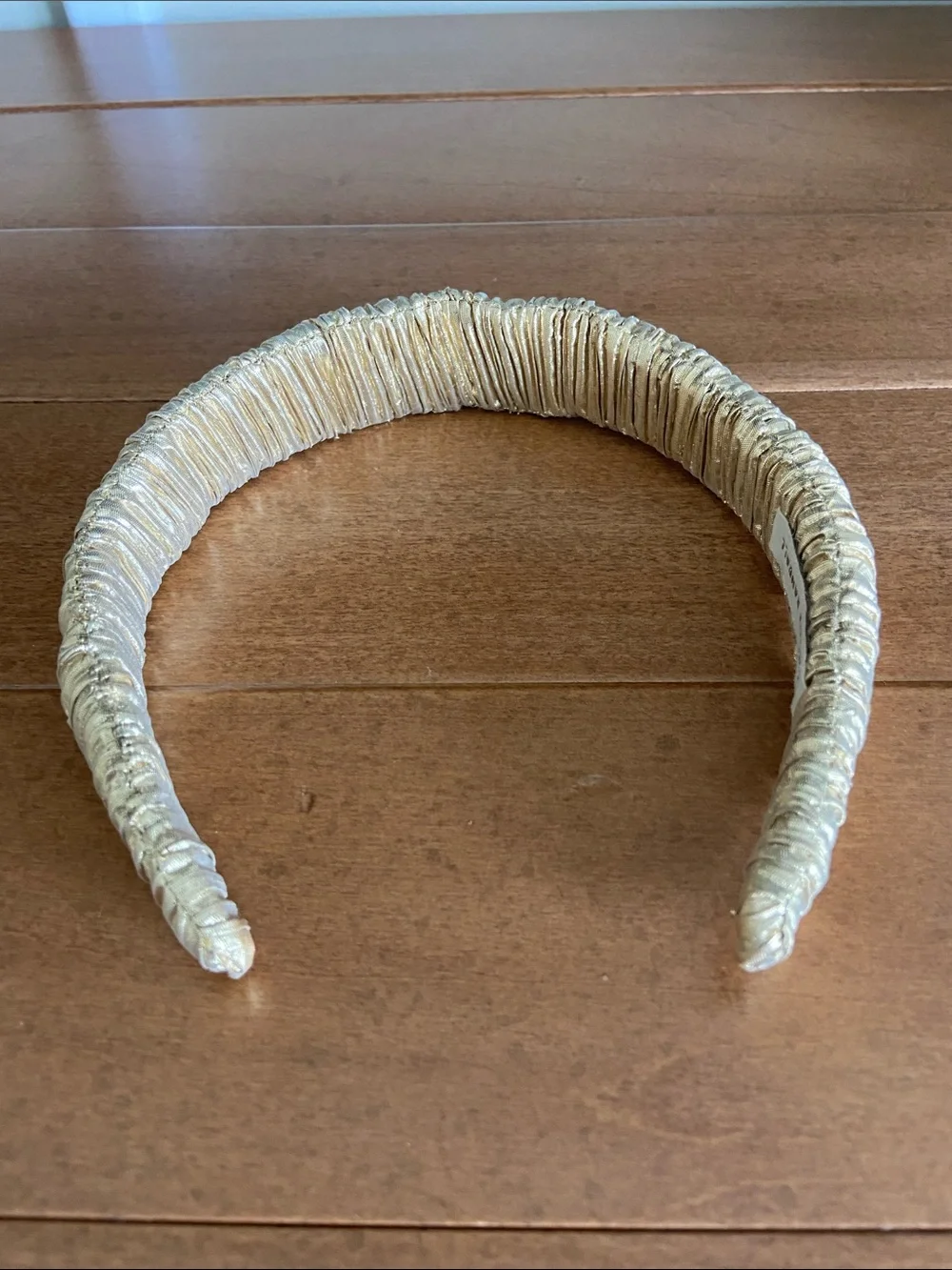 Loeffler Randall Shimmering Gold Pleated Headband